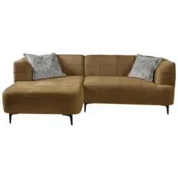 Ecksofa Lou Goldfarben/Schwarz, 158 cm