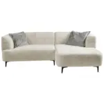 Möbelix Ecksofa Lou Creme/Schwarz, 247 cm
