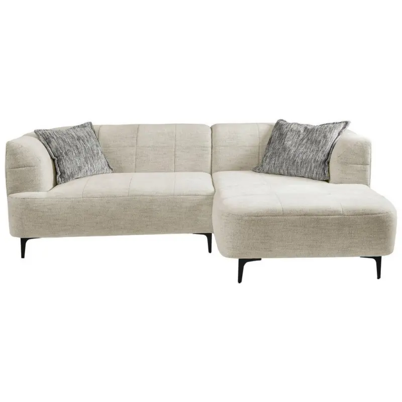 Ecksofa Lou Creme/Schwarz, 247 cm