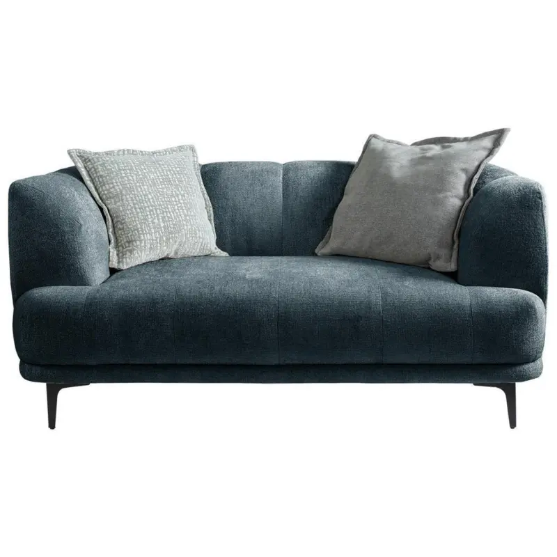 2-Sitzer-Sofa Lou Blau/Schwarz, 166 cm