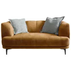 2-Sitzer-Sofa Lou Goldfarben/Schwarz, 166 cm