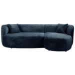 Möbelix Ecksofa Flick Blau/schwarz, 264 Cm