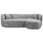 M&ouml;belix Ecksofa Flick Hellgrau/schwarz, 264 Cm