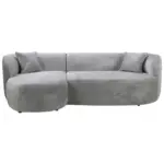 M&ouml;belix Ecksofa Flick Hellgrau/schwarz, 143 Cm