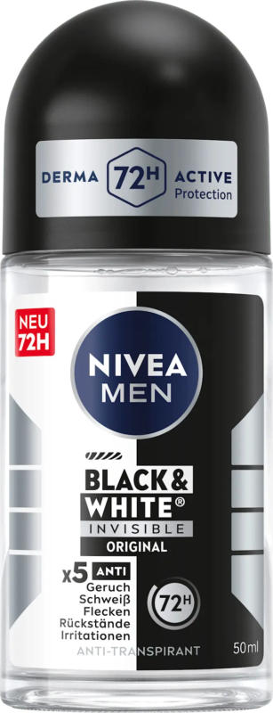 NIVEA MEN Antitranspirant Deo Roll-on Black & White