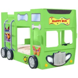 Autobett Happybus Doppeldecker Gr&uuml;n