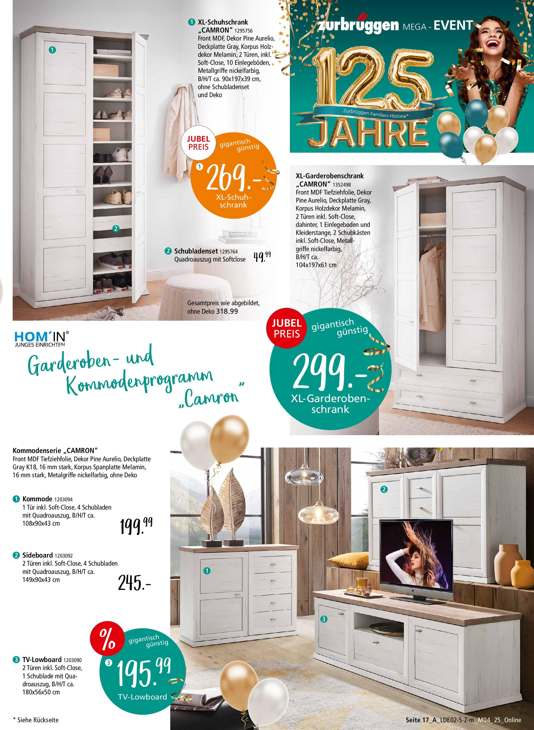 Zurbrüggen Prospekt 	 (ab 22.02.2025) zum Blättern | Seite: 23 | Produkte: Sideboard, Kommode, Schrank, Tür