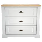 Möbelix Kommode Echtholz 100 cm Bastide Weiß/Eichefarben