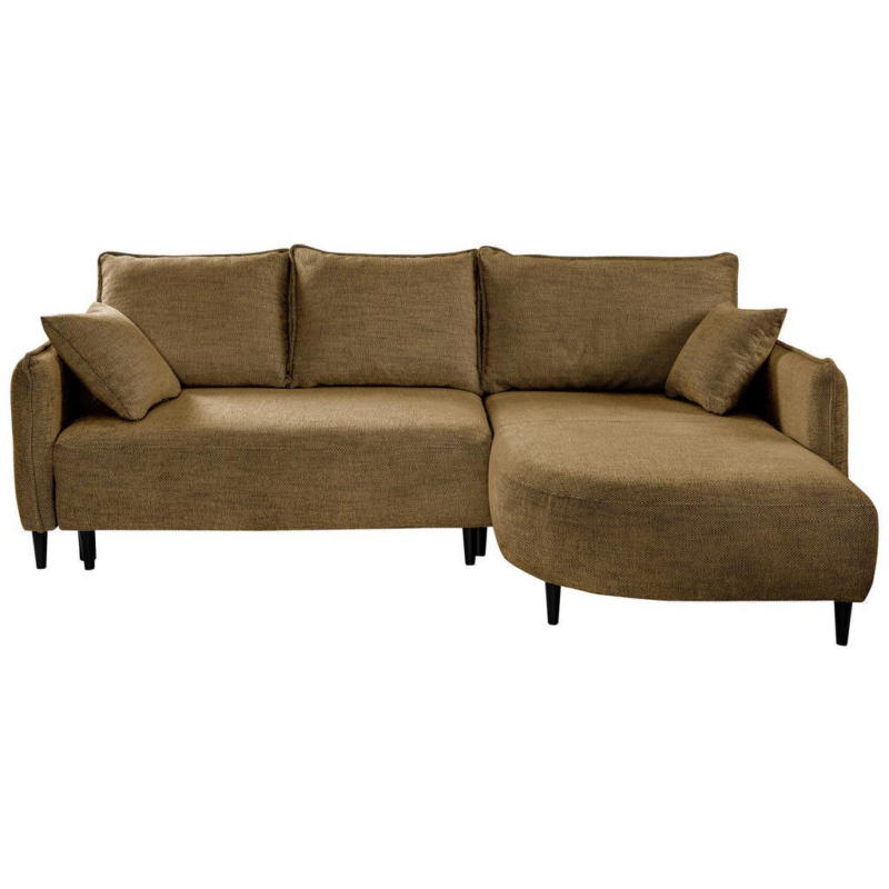 Ecksofa Sycylia Goldfarben/schwarz, 244 Cm