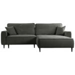 Möbelix Ecksofa Blues Dunkelgrau/schwarz, 263 Cm