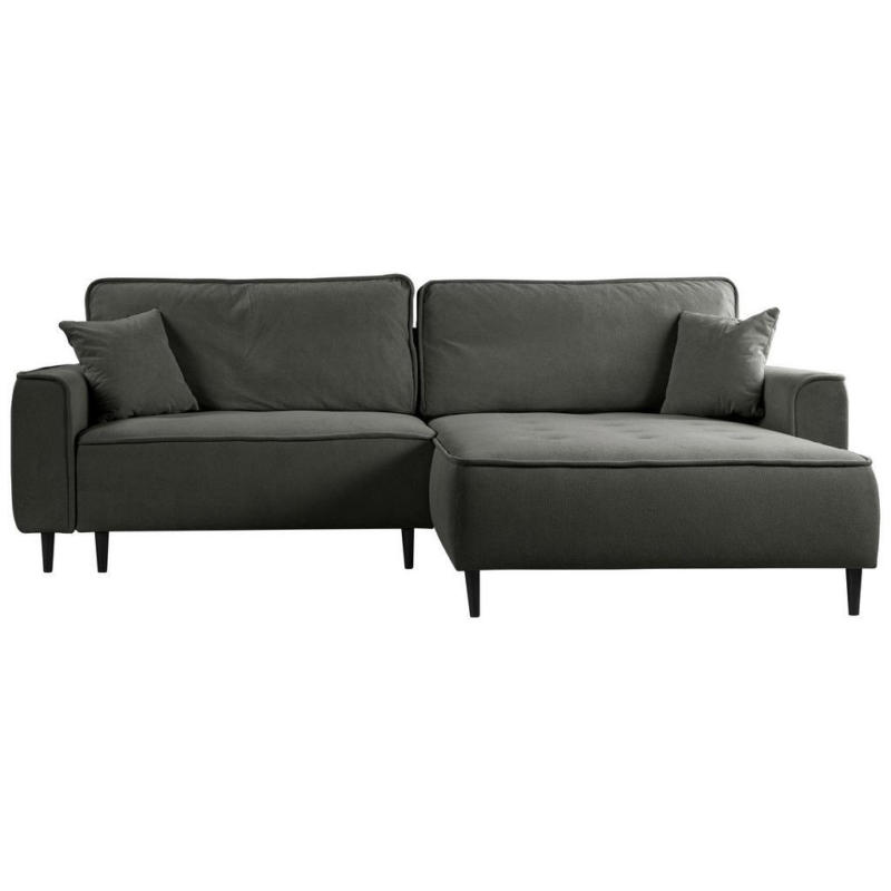 Ecksofa Blues Dunkelgrau/schwarz, 263 Cm