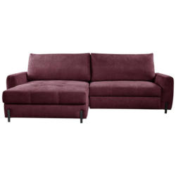 Ecksofa Naomi Bordeaux/schwarz, 162 Cm