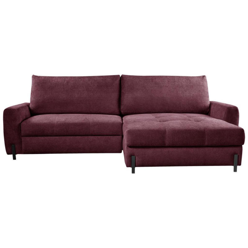 Ecksofa Naomi Bordeaux/schwarz, 265 Cm