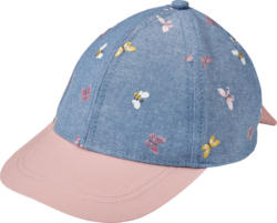 ALANA Basecap mit Jeans-Optik & Schmetterlings-Muster, blau & rosa, Gr. 50/51