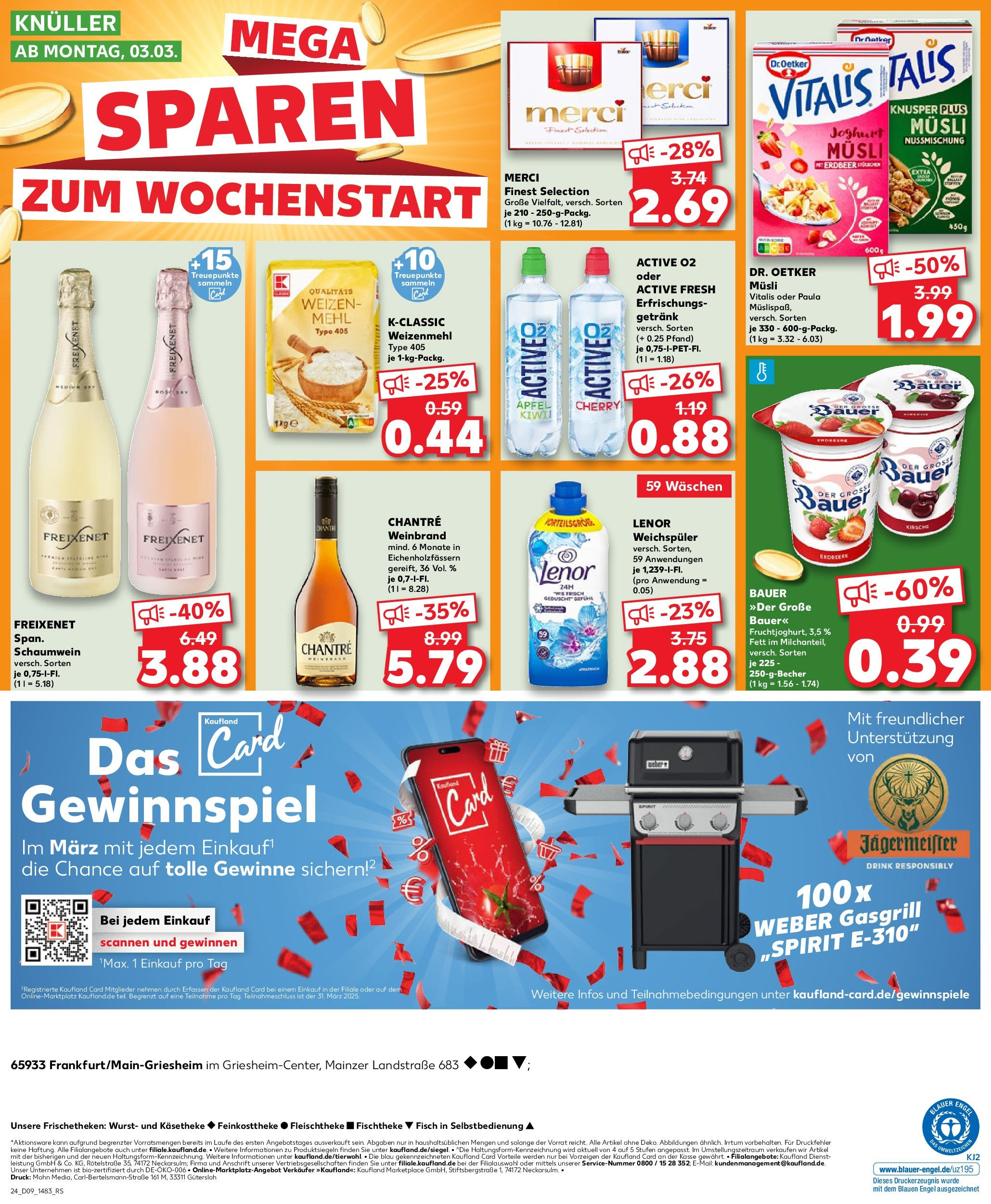 Kaufland - Frankfurt Am Main, Mainzer Landstraße 6 (ab 27.02.2025) » Angebote Online zum Blättern | Seite: 24 | Produkte: Musli, Fisch, Jägermeister, Chantré