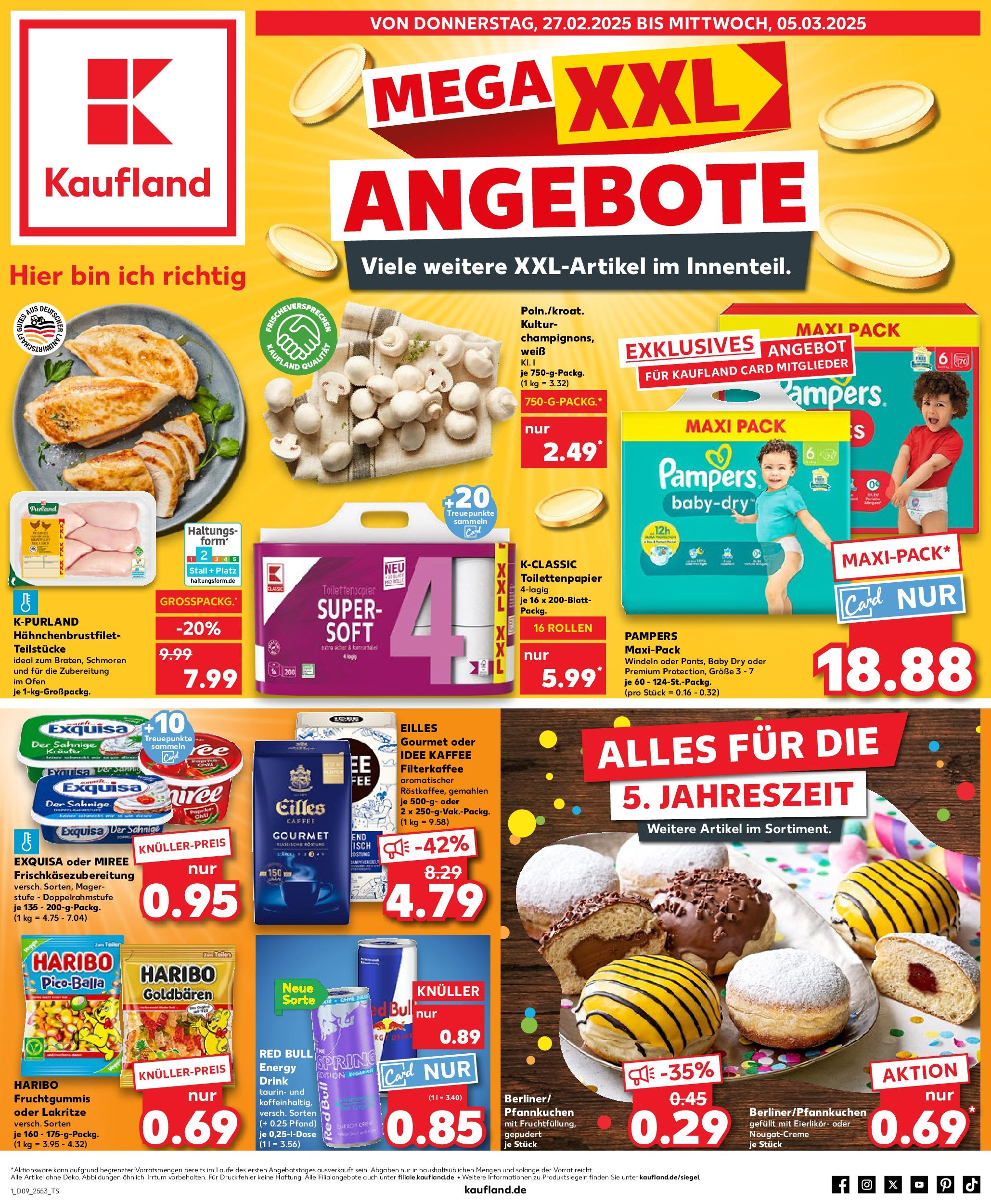 Kaufland - Frankfurt Am Main, Mainzer Landstraße 6 (ab 27.02.2025) » Angebote Online zum Blättern | Seite: 1 | Produkte: Red bull, Idee kaffee, Exquisa, Fisch