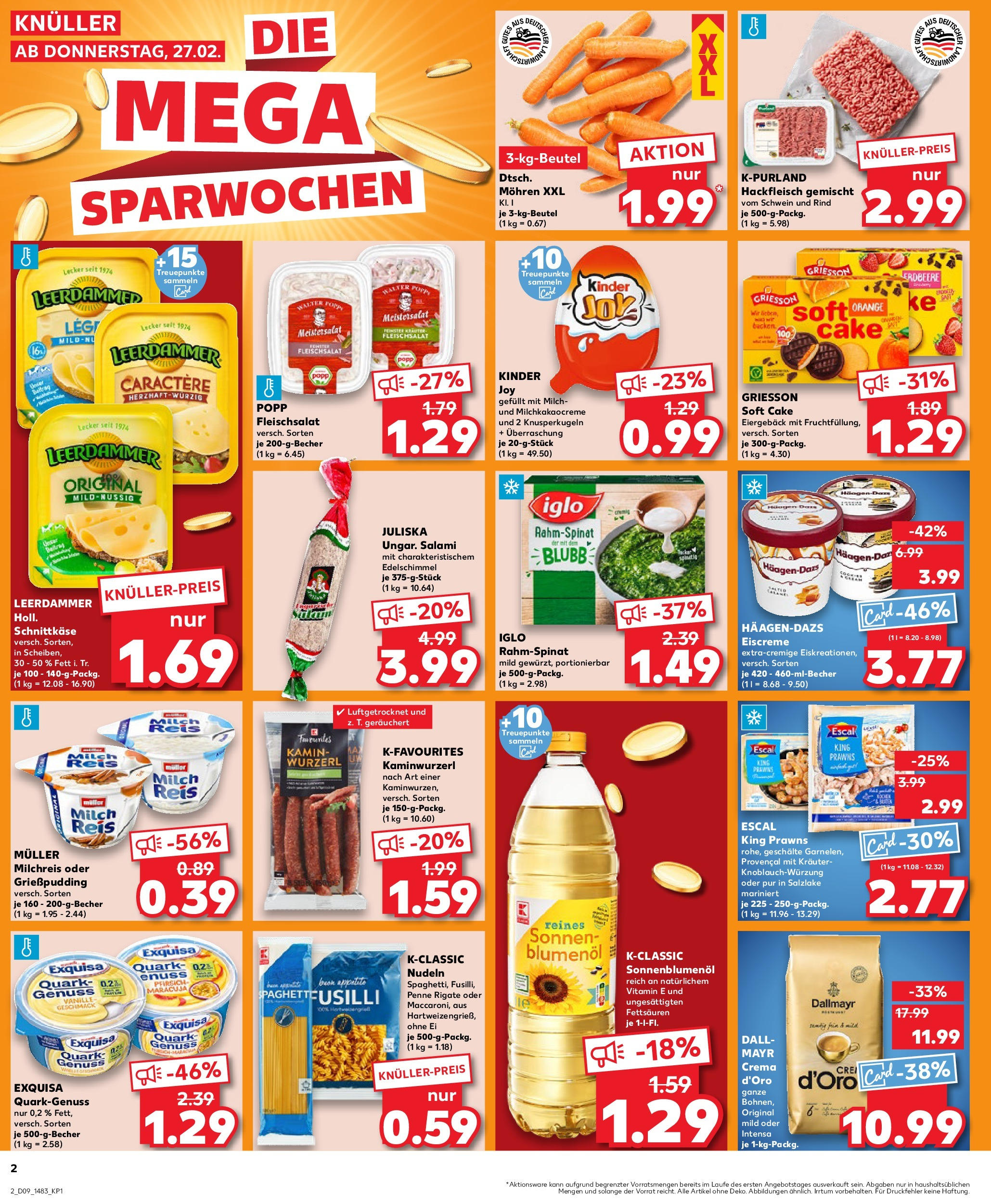 Kaufland - Frankfurt Am Main, Mainzer Landstraße 6 (ab 27.02.2025) » Angebote Online zum Blättern | Seite: 2 | Produkte: Milch, Dallmayr, Salami, Reis