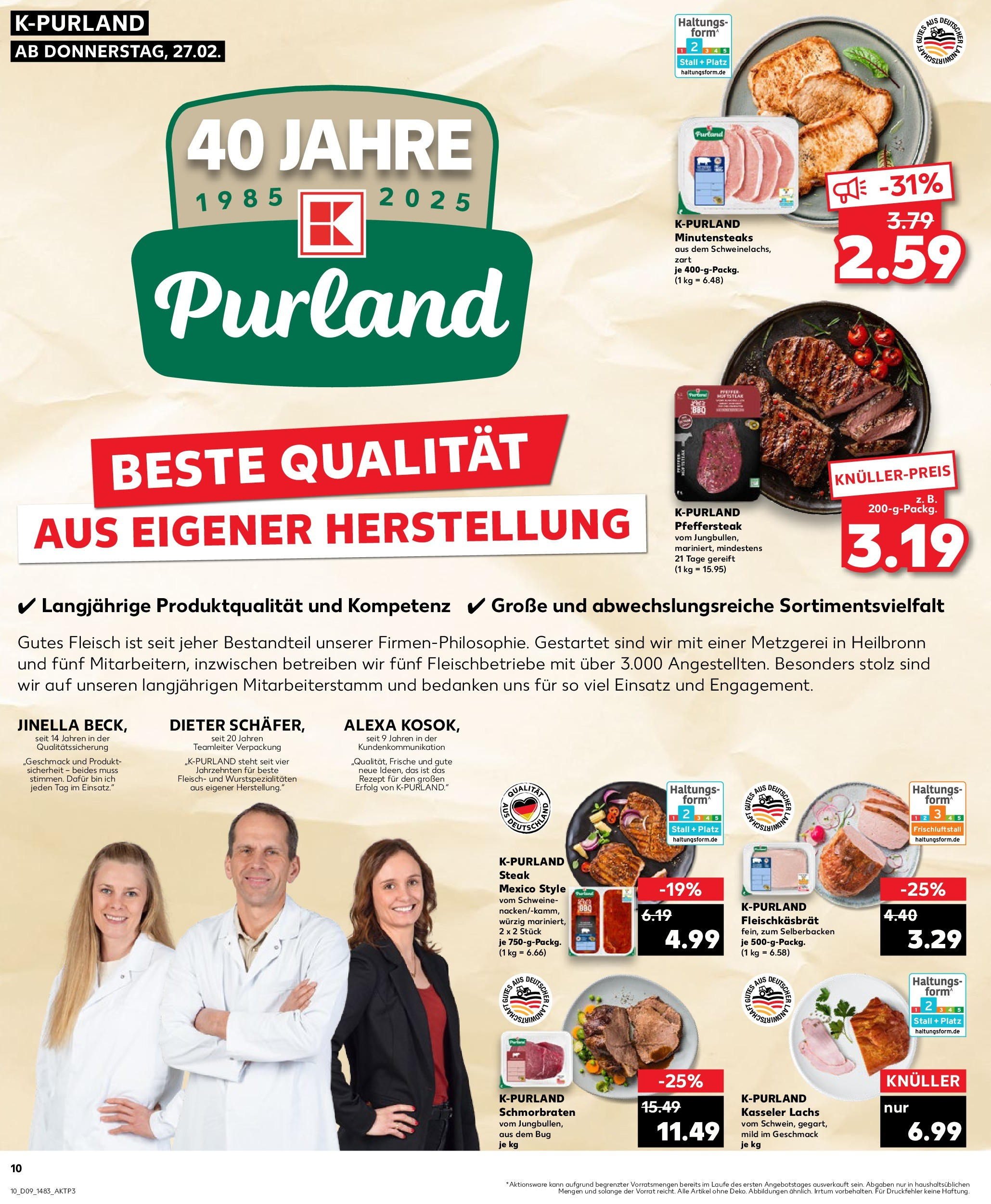 Kaufland - Frankfurt Am Main, Mainzer Landstraße 6 (ab 27.02.2025) » Angebote Online zum Blättern | Seite: 10 | Produkte: Lachs, Steak, Fleisch