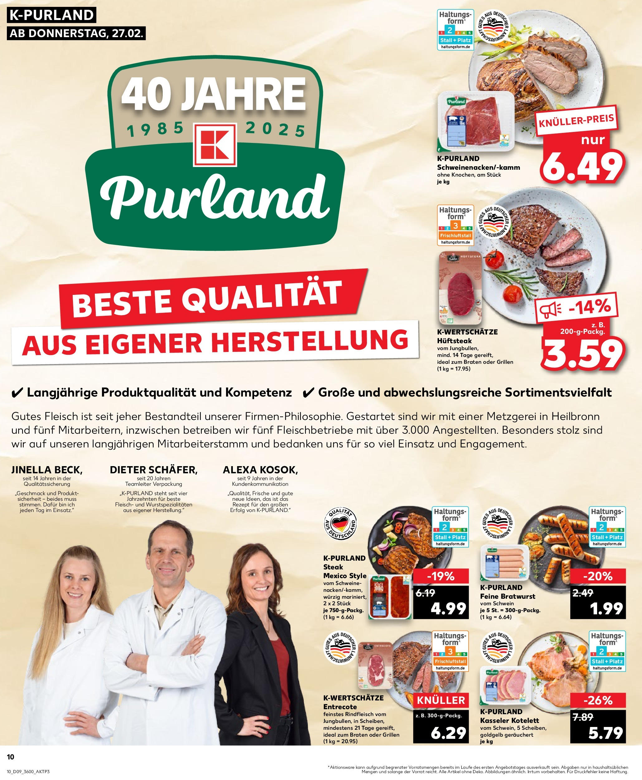 Kaufland - Ahrensfelde, Landsberger Chaussee 17 (ab 27.02.2025) » Angebote Online zum Blättern | Seite: 10 | Produkte: Bratwurst, Entrecote, Rindfleisch, Steak