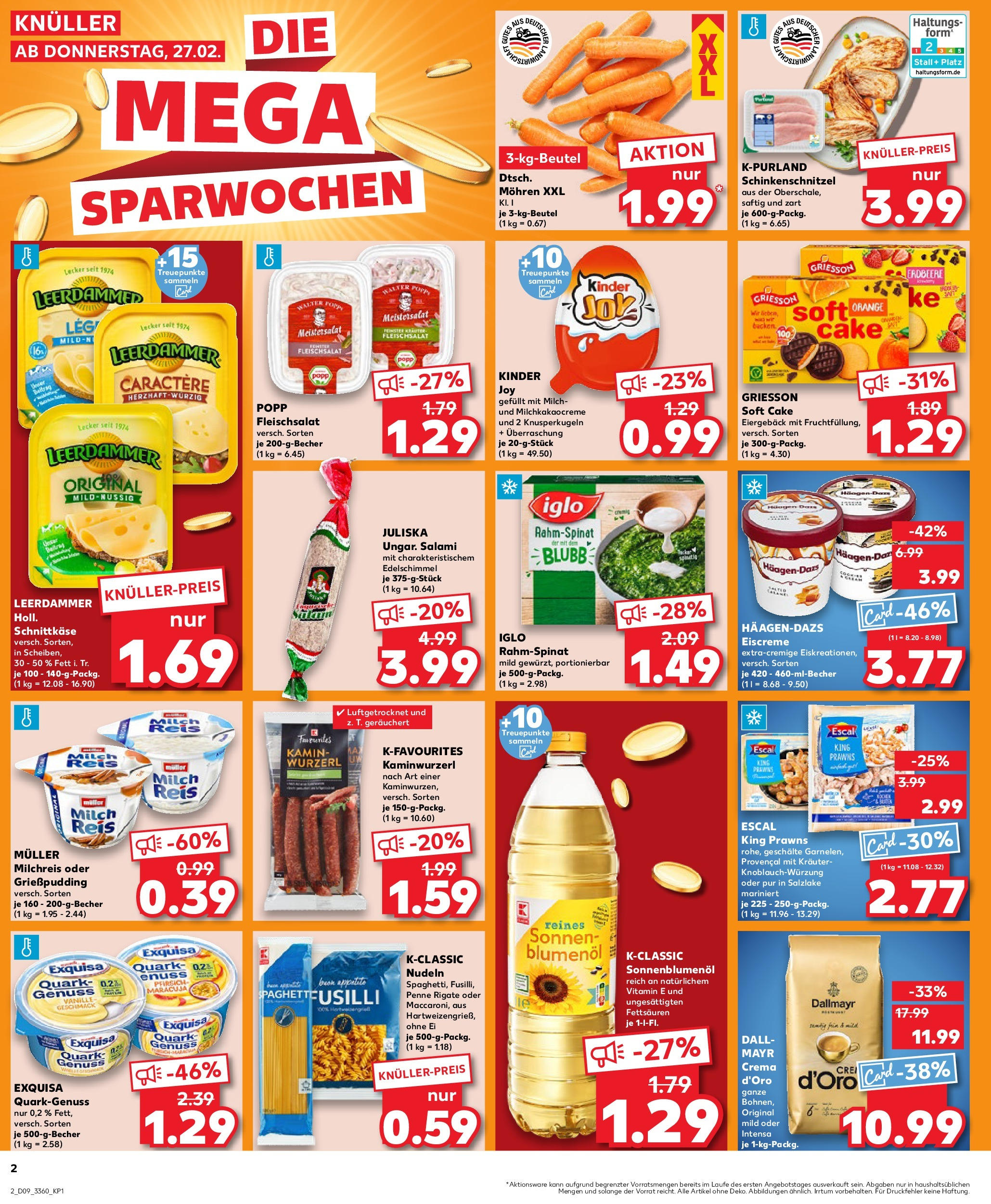 Kaufland - Dessau-Roßlau, Zunftstraße 15 (ab 27.02.2025) » Angebote Online zum Blättern | Seite: 2 | Produkte: Milch, Sonnenblumenol, Eiscreme, Mohren