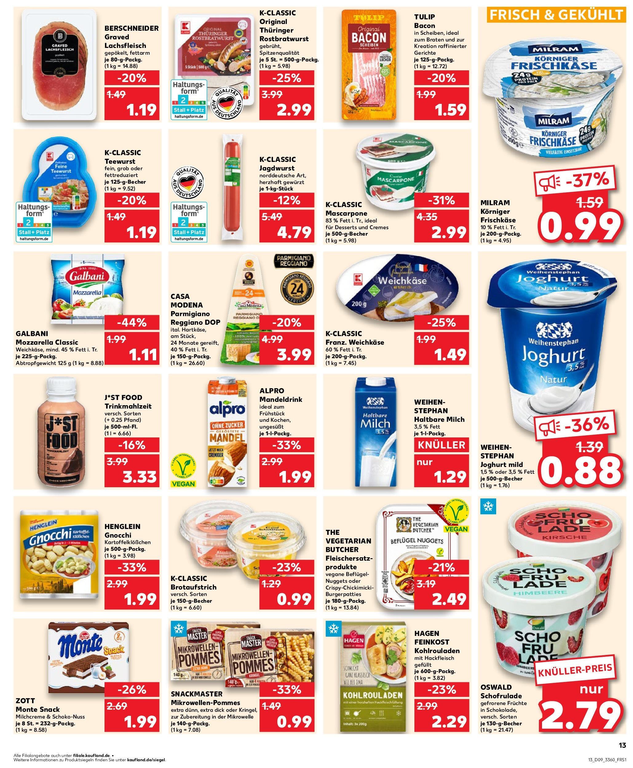 Kaufland - Dessau-Roßlau, Zunftstraße 15 (ab 27.02.2025) » Angebote Online zum Blättern | Seite: 13 | Produkte: Haltbare milch, Pommes, Milram, Himbeere