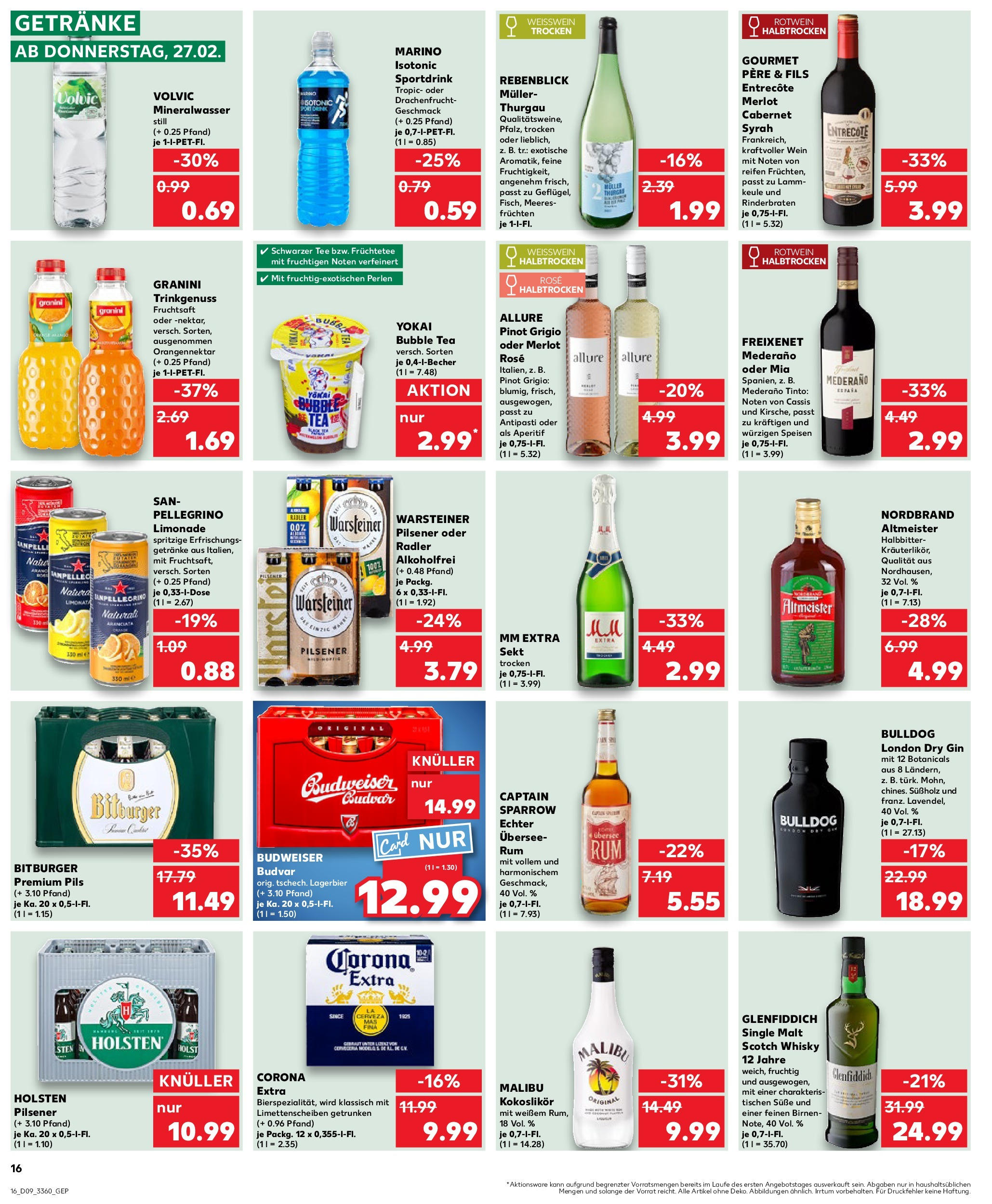 Kaufland - Berlin-Mitte, Rochstraße 7 (ab 27.02.2025) » Angebote Online zum Blättern | Seite: 16 | Produkte: Rinderbraten, Bitburger, Rotwein trocken, Granini