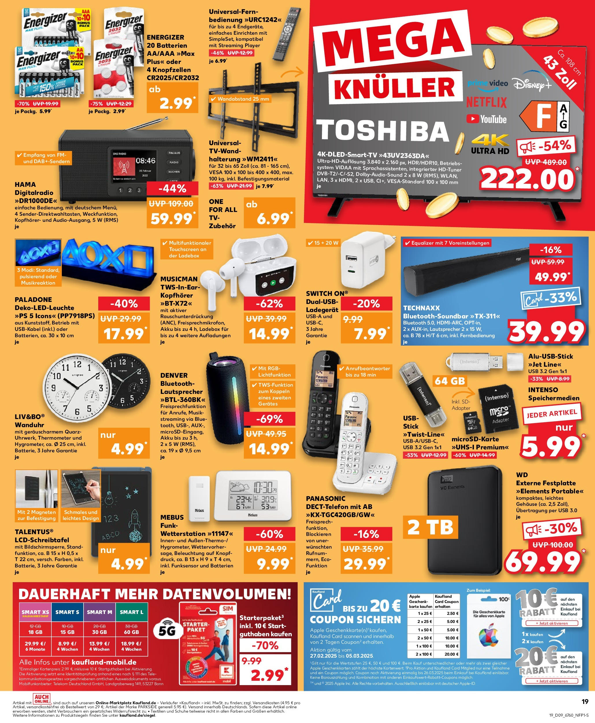 Kaufland - Wetzlar, Am Forum 1 (ab 27.02.2025) » Angebote Online zum Blättern | Seite: 19 | Produkte: Panasonic, Thermometer, Batterien, Video