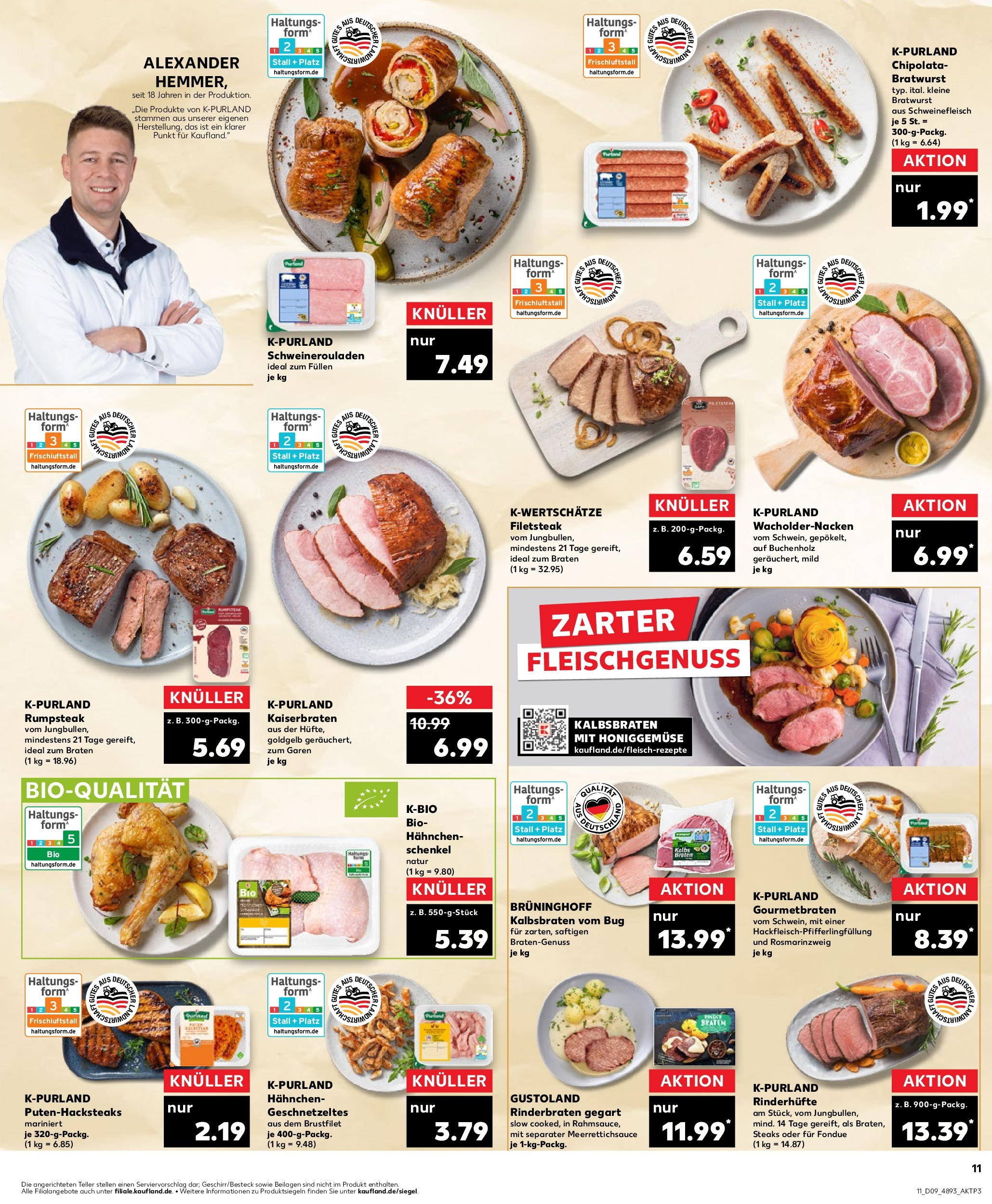 Kaufland - Schwerin-Mueßer Holz, Hamburger Allee 140 d (ab 27.02.2025) » Angebote Online zum Blättern | Seite: 11 | Produkte: Rinderbraten, Rumpsteak, Hahnchen, Bratwurst