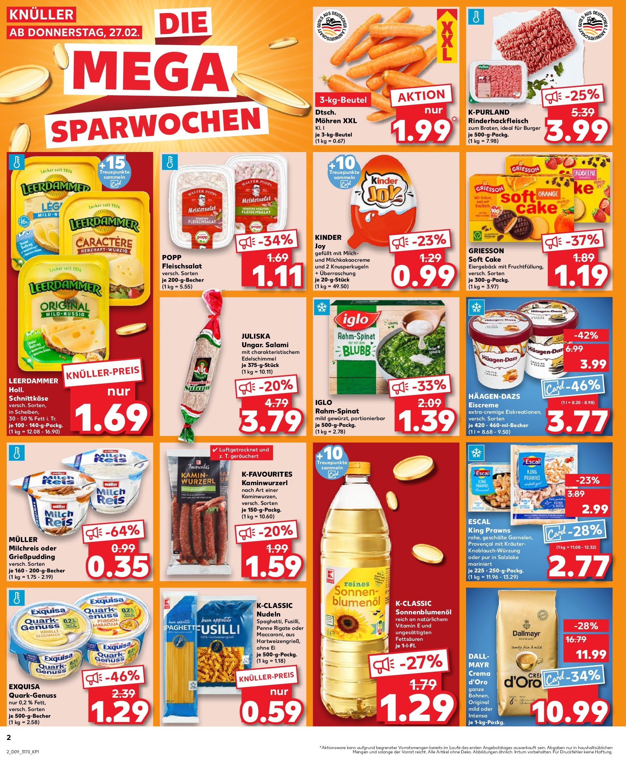 Kaufland - Plauen, Äußere Reichenbacher Straße 64 (ab 27.02.2025) » Angebote Online zum Blättern | Seite: 2 | Produkte: Quark, Iglo, Exquisa, Pfirsich