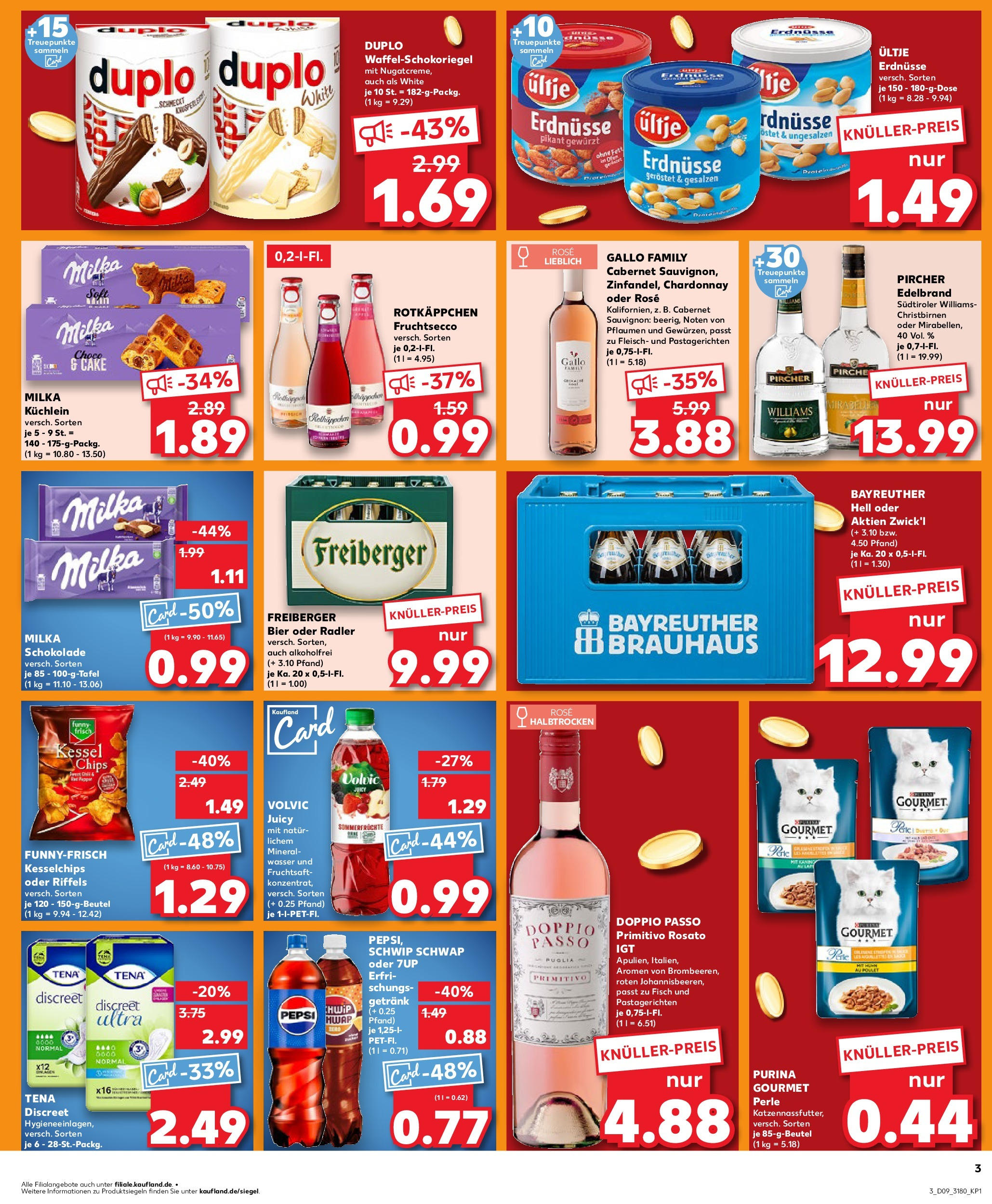 Kaufland - Ahrensfelde, Landsberger Chaussee 17 (ab 27.02.2025) » Angebote Online zum Blättern | Seite: 3 | Produkte: Pflaumen, Wasser, Doppio Passo, Chips