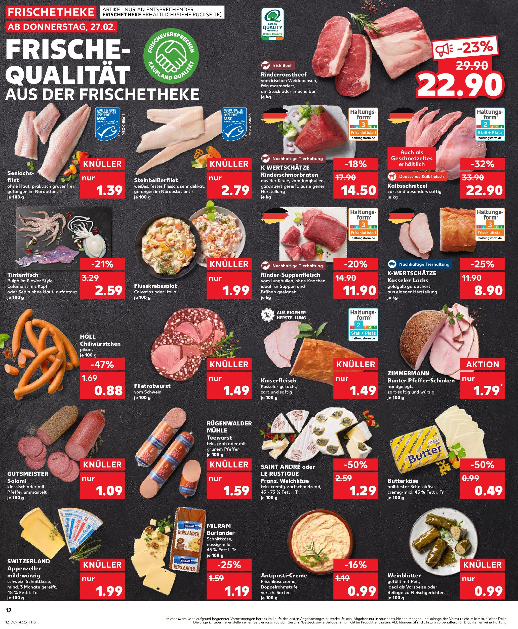 Kaufland - Greifswald, Anklamer Landstraße 1 (ab 27.02.2025) » Angebote Online zum Blättern | Seite: 12 | Produkte: Öl, Tintenfisch, Lachs, Salami