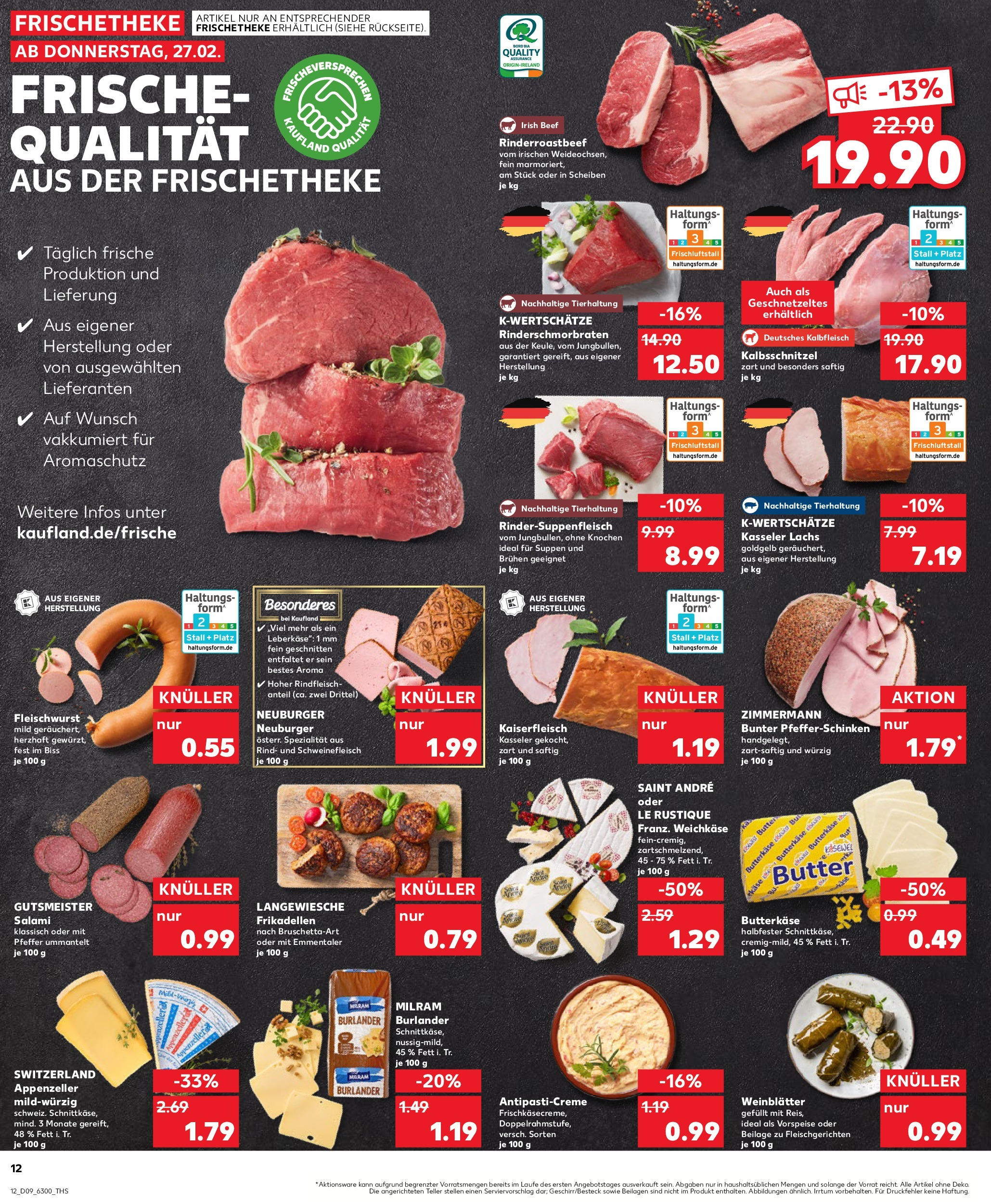 Kaufland - Wetzlar, Am Forum 1 (ab 27.02.2025) » Angebote Online zum Blättern | Seite: 12 | Produkte: Butter, Öl, Salami, Rindfleisch