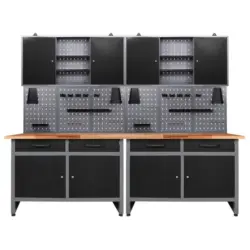 Werkbank-set Werner B: 240 Cm Anthrazit/grau