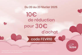 Profitez de 10€ de réduction dès 30€ d’achat avec le code FEVR10 !