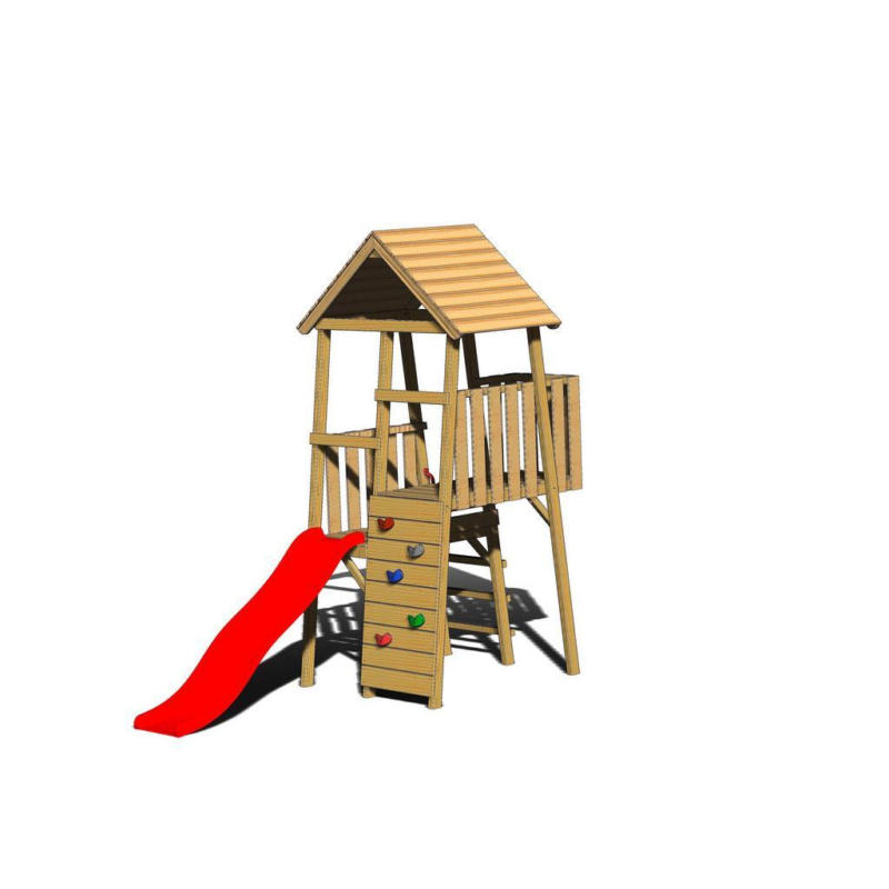 Spielturm Hase Naturfarben/rot, B: 110 Cm