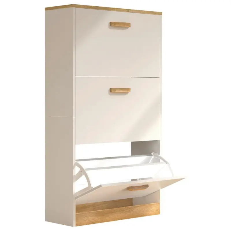 Schuhschrank Wei&szlig;/honigeiche, B: 59 Cm