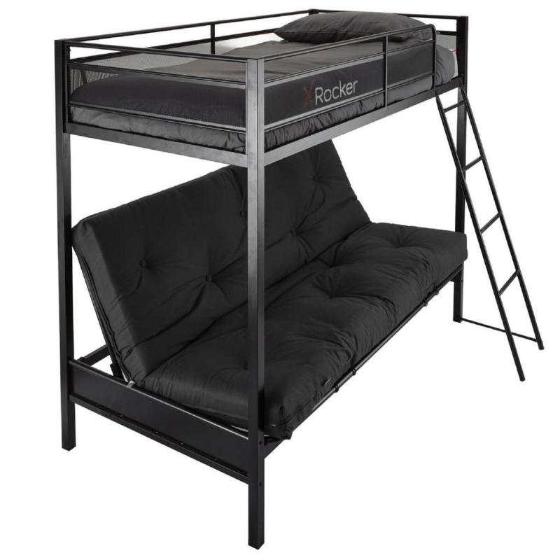 Etagenbett Stronghold-frame Mit Matratze 90x190 Cm Schwarz