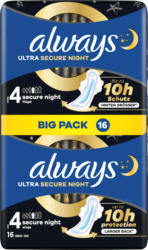 always Ultra-Binden Secure Night 4 mit Flügeln, Big Pack