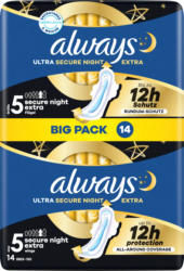 always Ultra-Binden Secure Night Extra 5 mit Flügeln, Big Pack