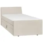 Möbelix Boxspringbett mit Bettkasten Nida 100x200 cm Creme