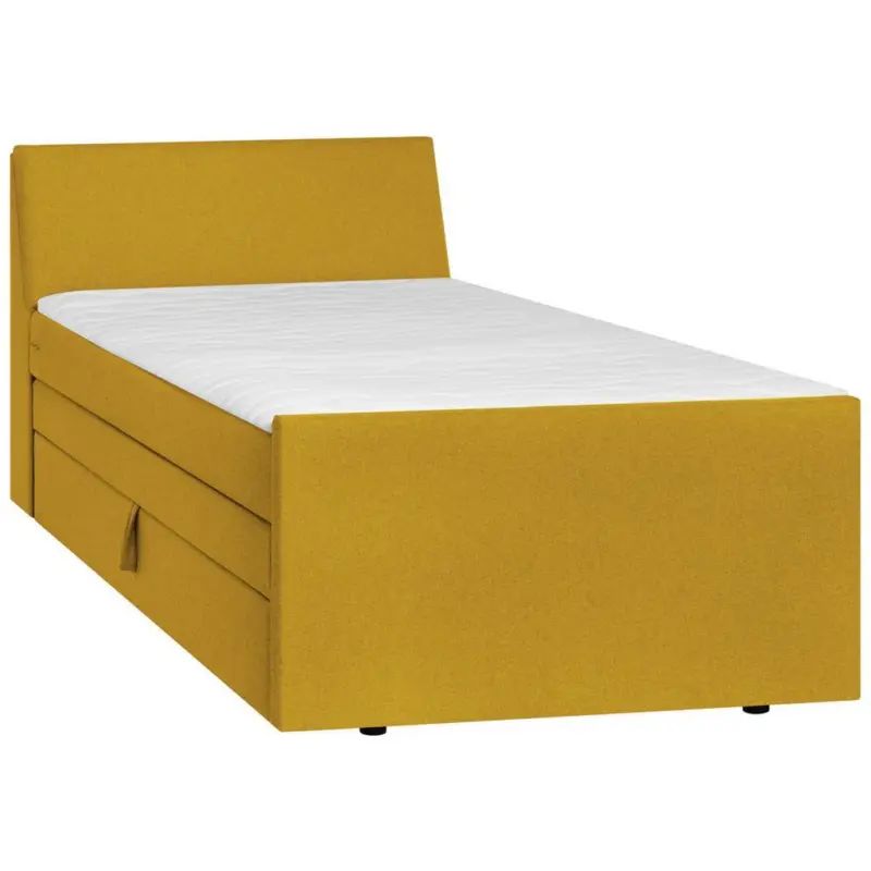 Boxspringbett mit Bettkasten Nida 100x200 cm Gelb
