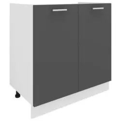 Waschbeckenunterschrank Esilo B: 80 cm Weiß/Anthrazit