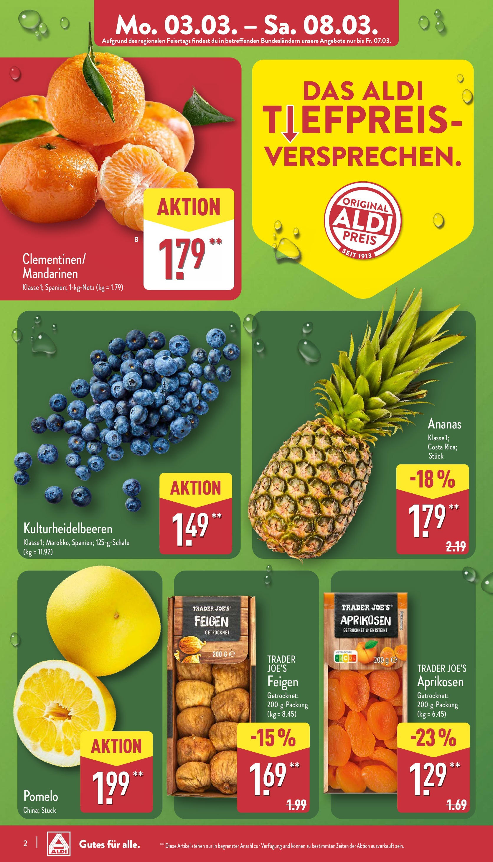 Aldi - ALDI Nord: Wochenangebote (ab 03.03.2025) » Angebote Online | Seite: 2 | Produkte: Mandarinen, Ananas