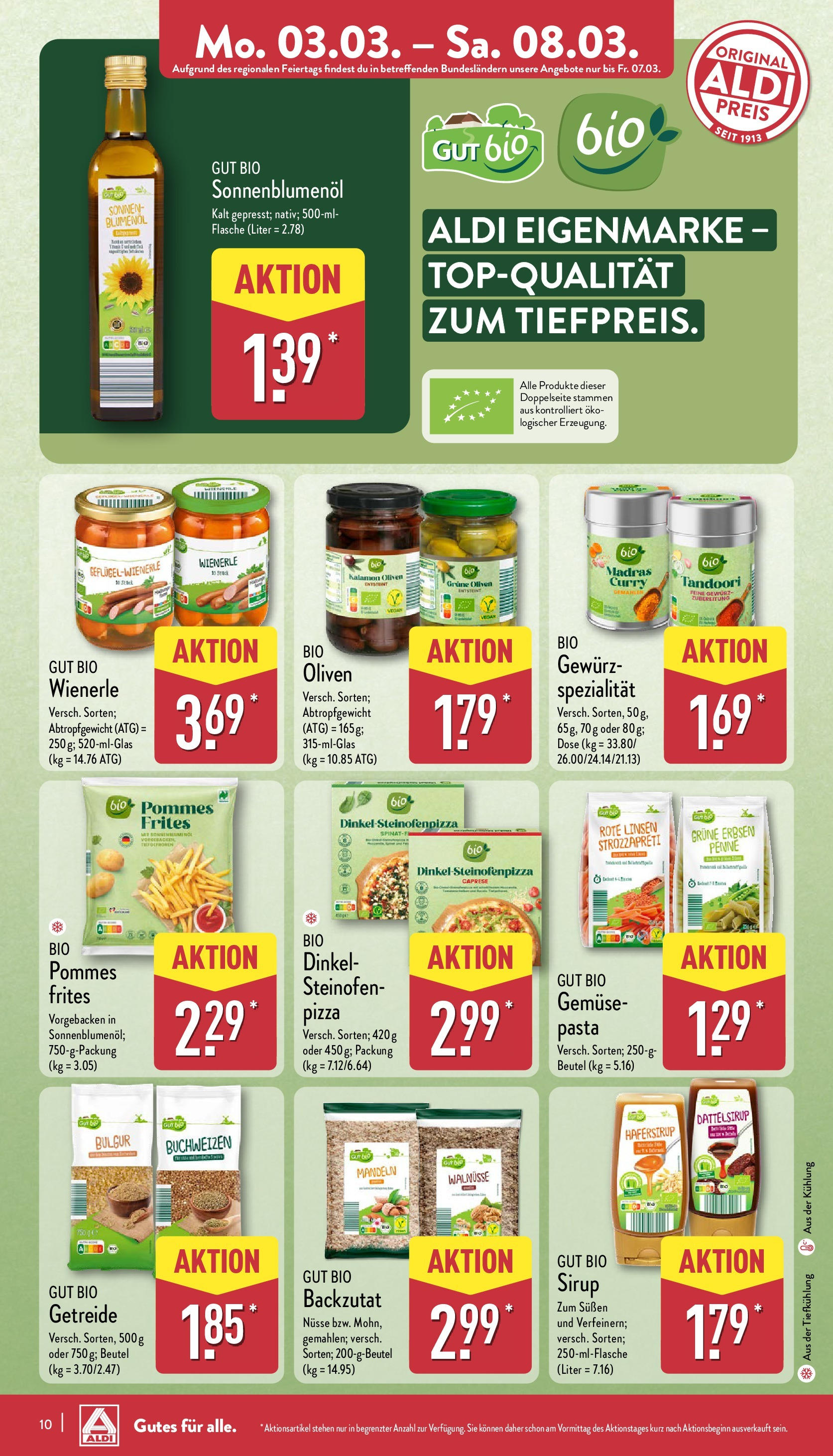 Aldi - ALDI Nord: Wochenangebote (ab 03.03.2025) » Angebote Online | Seite: 10 | Produkte: Walnüsse, Pasta, Pizza, Getreide