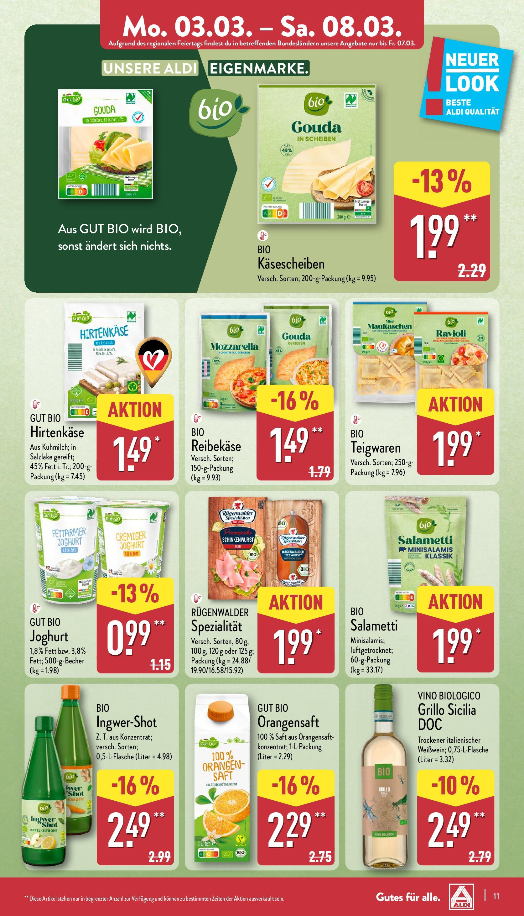 Aldi - ALDI Nord: Wochenangebote (ab 03.03.2025) » Angebote Online | Seite: 11 | Produkte: Joghurt, Mozzarella, Orangen, Reibekase