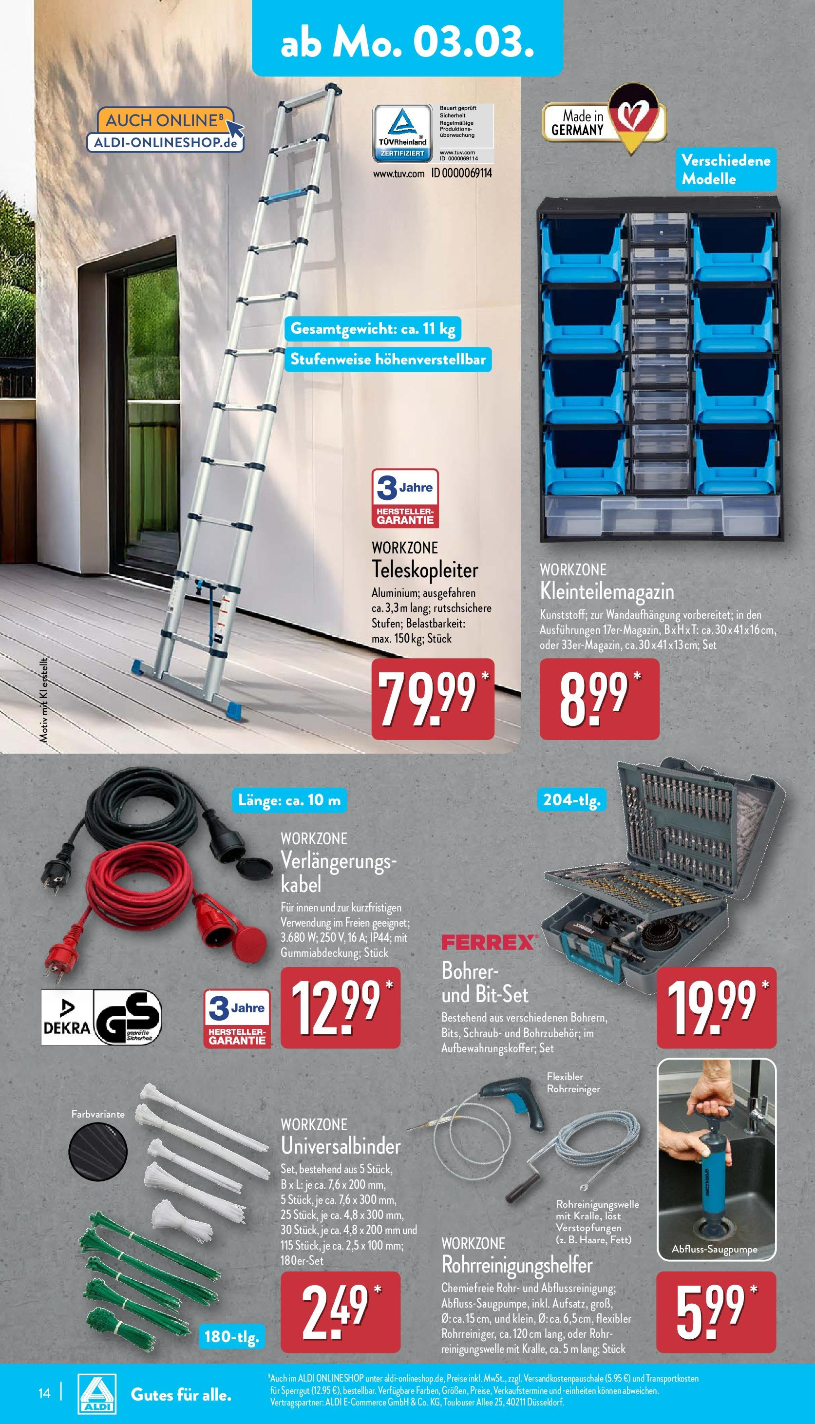 Aldi - ALDI Nord: Wochenangebote (ab 03.03.2025) » Angebote Online | Seite: 14 | Produkte: Kabel