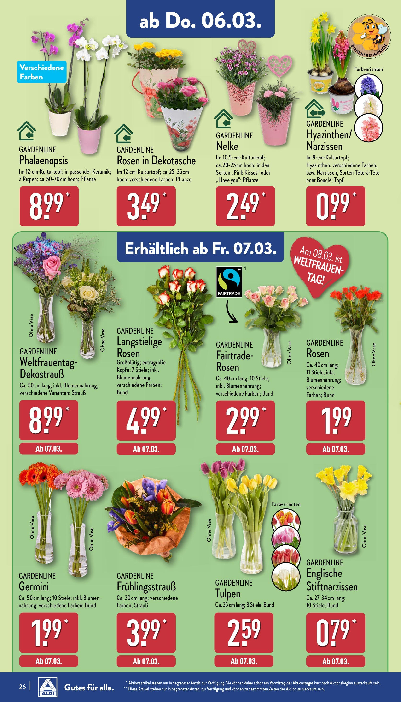 Aldi - ALDI Nord: Wochenangebote (ab 03.03.2025) » Angebote Online | Seite: 28 | Produkte: Blumen, Vase