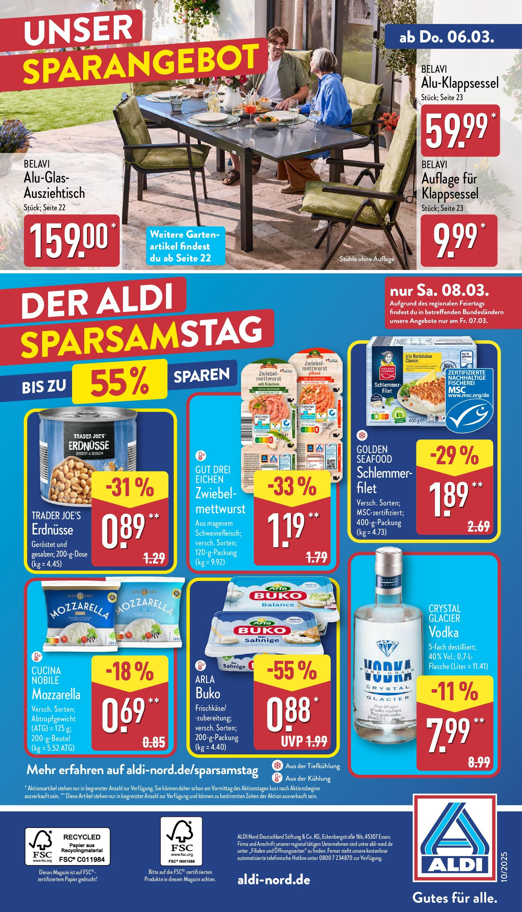 Aldi - ALDI Nord: Wochenangebote (ab 03.03.2025) » Angebote Online | Seite: 38 | Produkte: Erdnüsse, Belavi, Mozzarella, Vodka