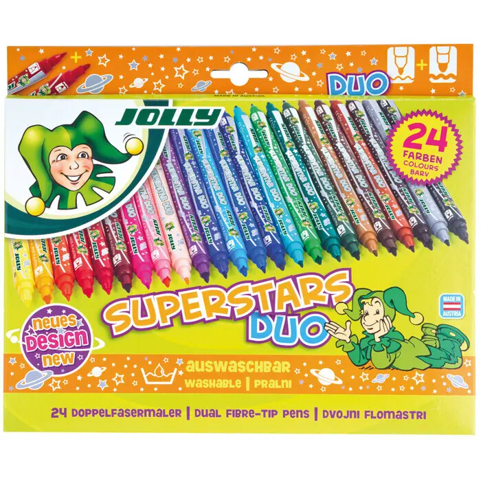 JOLLY Doppelfasermaler Superstars Duo 24 Stück mehrere Farben