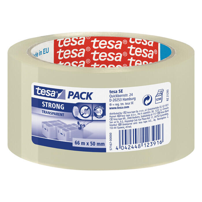 TESA Packband Strong 66 m x 50 mm transparent